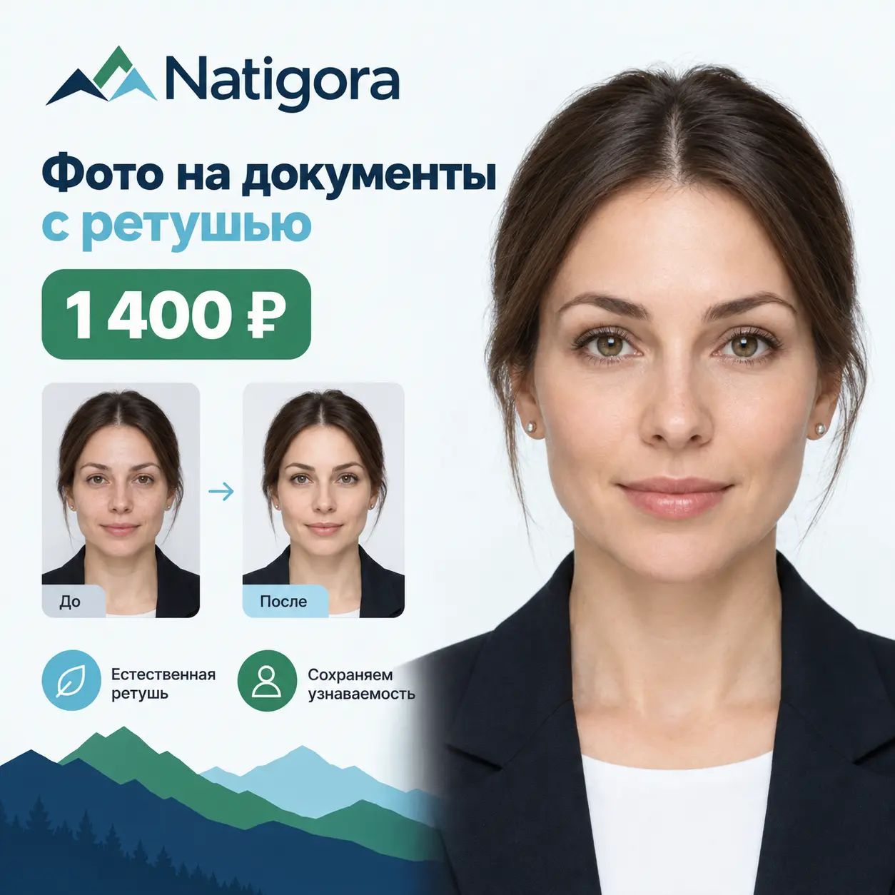 Фото с ретушью — 1 400 ₽